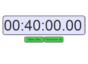 Онлайн таймеры и секундомеры. Таймер на 40 минут